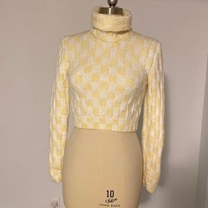 Lirika Matoshi Checker Crop Turtleneck Sweater